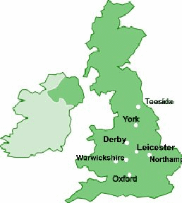 Map showing driving experiences in the UK